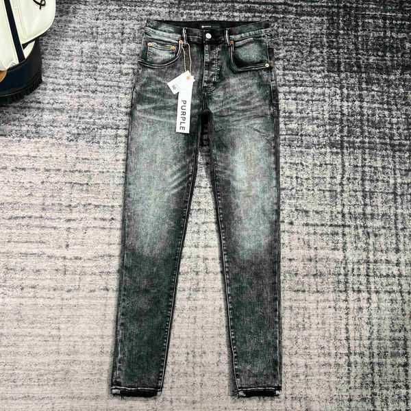 

designer jeans mens purple pants ripped straight regular tears washed old long hole 30-382aucgxkx, Blue