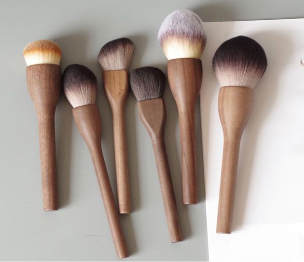 

1pcs european vintage wood handle makeup brush set loose powder blush foundation brush super soft theatre makeup5314656