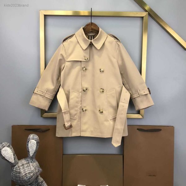

designer baby coats fashion lace up waist windbreaker size 110-160 cm khaki outwear kids double breasted jacket aug09, Camo