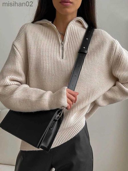 

women's knits tees women's turtleneck zippers fashion women sweaters solid green blue pullover long sleeve casual knitted sweater, White