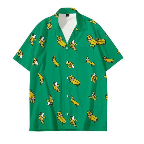 

men flower printed short sleeve turn down collar shirt loose blouse summer hawaiian camisa250a, White;black