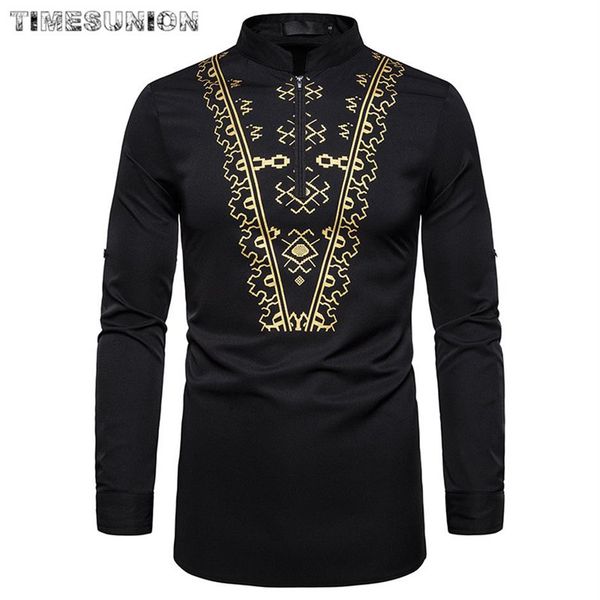 

african printing dashiki men shirt slim long sleeve chemise homme ethnic totem design mens dress shirts wedding party camisas2647, White;black