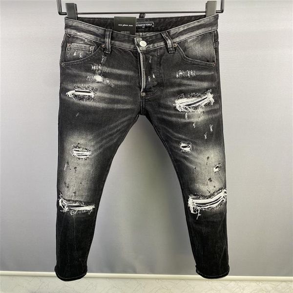 

dsq phantom turtle men's jeans classic fashion man jeans hip hop rock moto mens casual design ripped jeans distressed skinny 325n, Blue