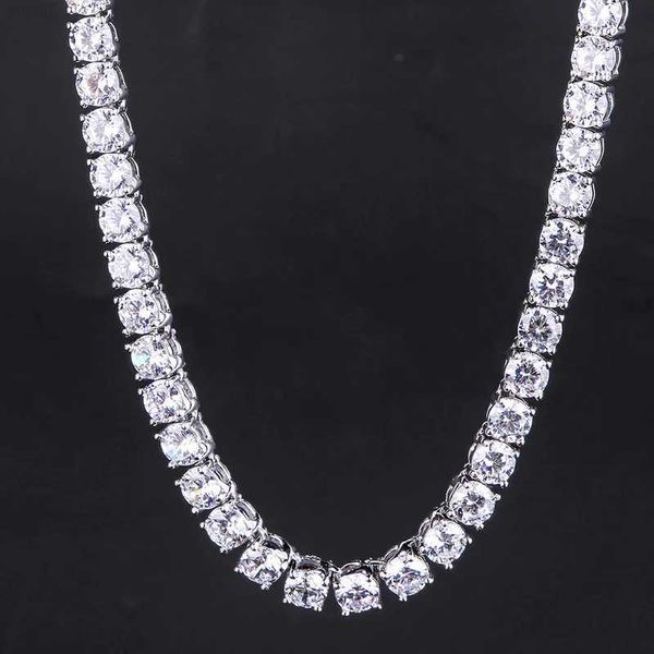 

3mm 4mm 5mm hip hop tennis chain fine jewelry full round cut moissanite wholesale price iced out 925 silver tennis necklace