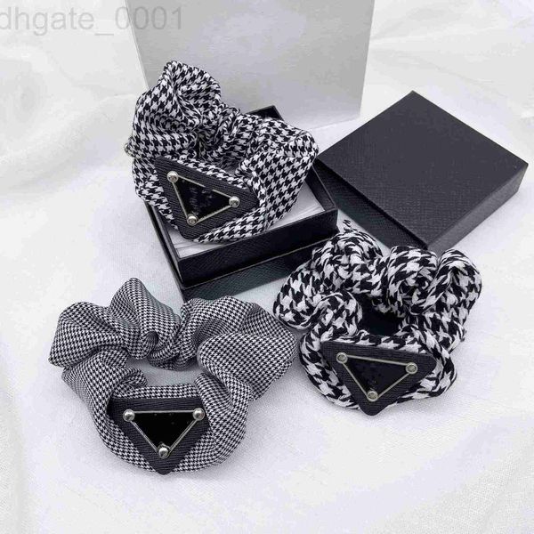 

hair rubber bands designer houndstooth large intestine circle simple elegant luxury pattern headband leather band ornament xzdi, Pink