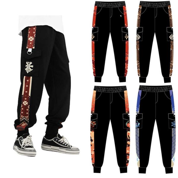 

men's pants genshin impact klee zhongli xiao cosplay costume casual sweatpants sportswear anime clothes streetwear 230303v0lsv0ls, Black