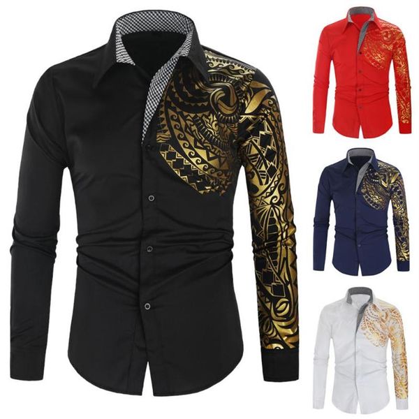 

fashion long sleeve men's shirts camisa masculina chemise casual men public club fancy shirt 170z, White;black