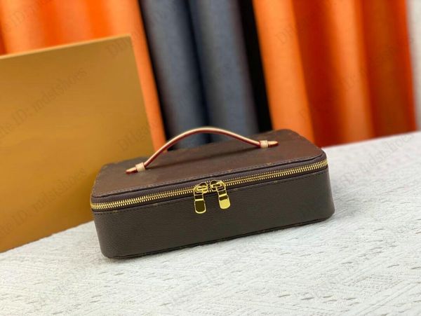 

nice jewellery case storage box cosmetic bag monograms canvas leather designers luxurys handle suitcase travel bag m43449