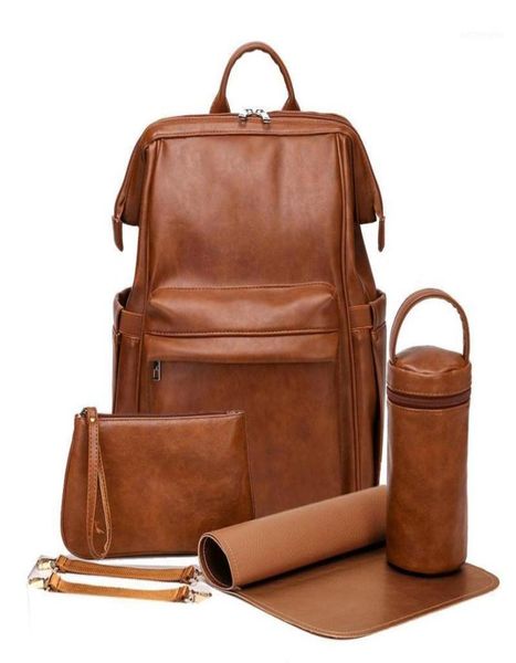

diaper bags pu leather baby bag backpack for moms large capacity nappy waterproof mommy maternity stroller with accessories16311652