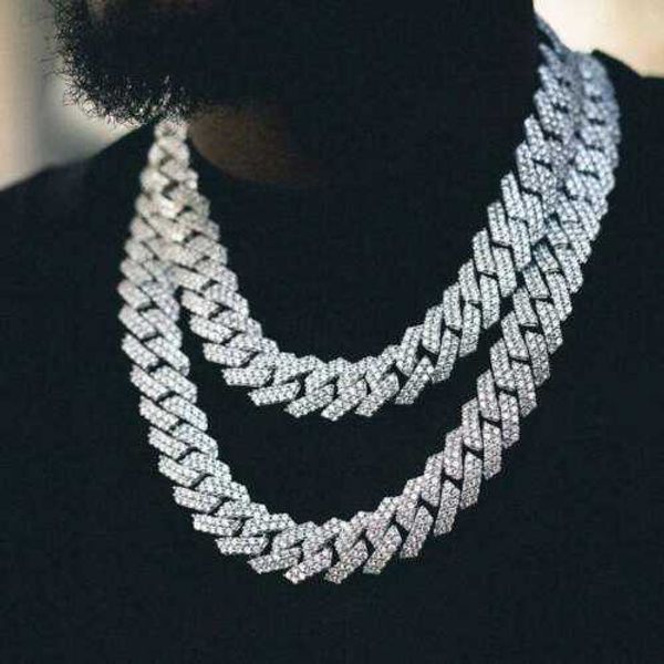 

customize/stock huge 24/30mm hip hop jewelry 925 sterling silver cuban necklace bling cuban link chain jewelry necklace