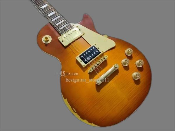 

g electric guitar, relic mahogany fingerboard, made in china, with logo, antique