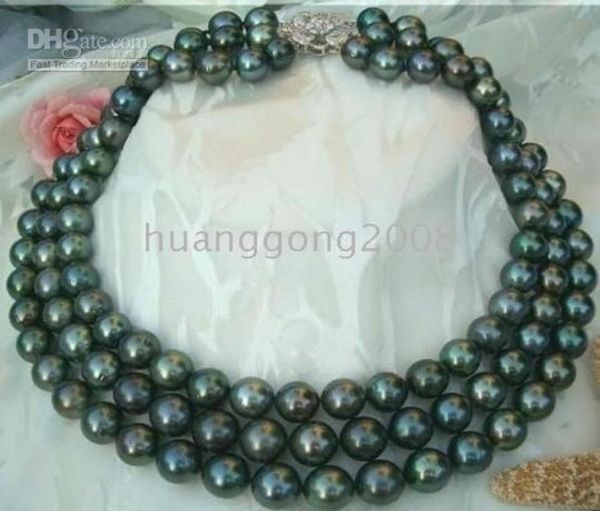

tahitian 10mm black pearl necklace 48inches0123456788172111, Silver