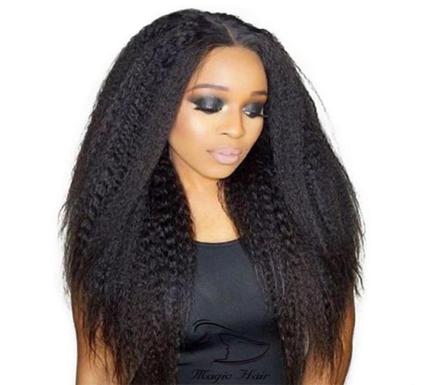 

360 full lace human hair wigs 8a virgin peruvian hair kinky straight afro lace wigs for black women baby hair ship9799821, Black;brown