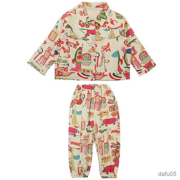 

clothing sets girls denim clothes floral pattern clothes for girls jacket pants girl clothing toddler kids tracksuit r230812, White