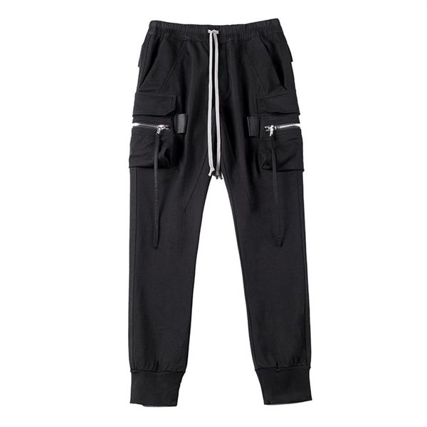 

rick high street pants pockets sweatpants men trousers streetwear women's pants owens full length men's clothing247j, Black