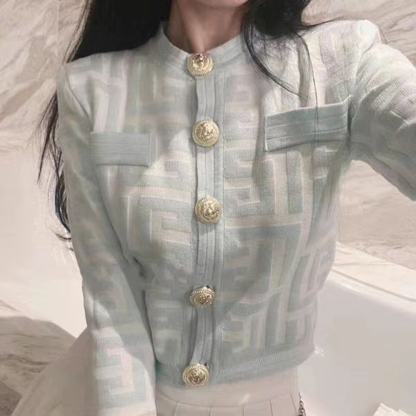 

2023-b128 women's suit and suit ba-lm women's occasion retro new women's shoulder pad knitted cardigan women's fashion c, White;black