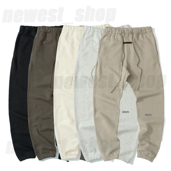 

2021 high usa mens designer pants reflective letter sweatpants luxury streetwear drawstring brown fleece jogger sport trousers213j, Black