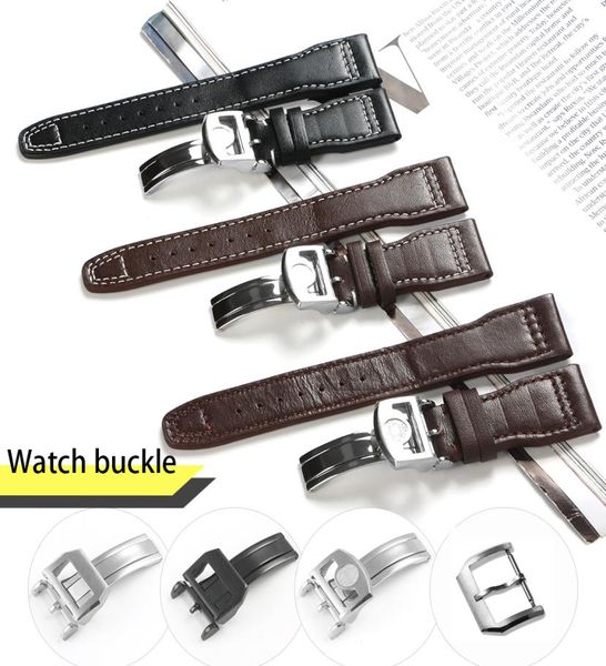 

22mm sports nylon leather for iwc big pilot watch man waterproof watch band strap watchband bracelet black blue brown man with too8662394, Black;brown