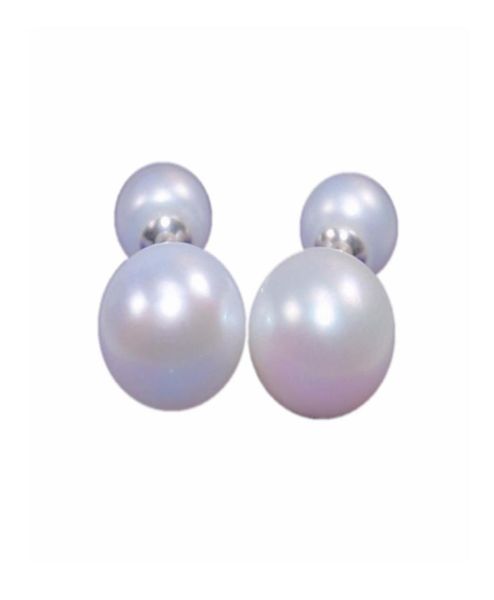 

stud real s925 sterling silver luxuriou super big 1112mm natural pearl fashion double earrings for women6124335, Golden;silver