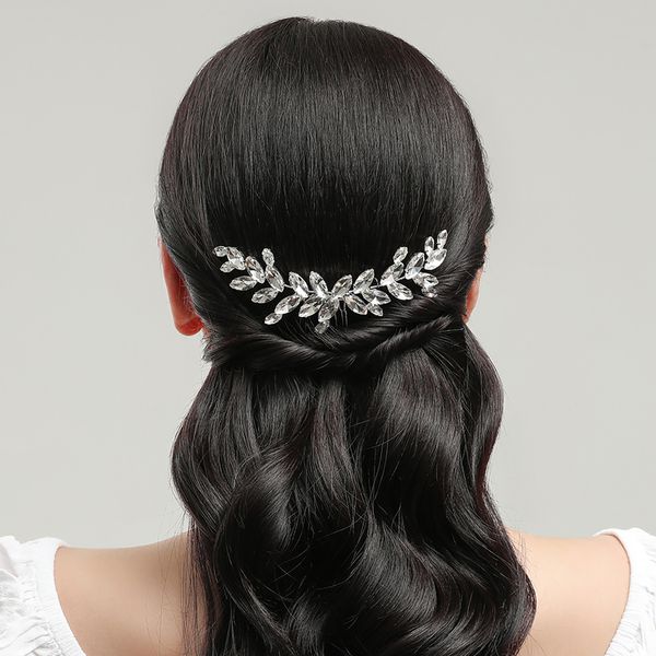 

luxury rhinestone headpieces comb bride headdress for hair accessory elegant women handmade headband bridal headwear, Silver