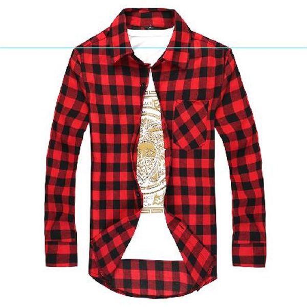 

new men's long sleeved flannel casual plaid shirt men checkered dress shirts slim stylish fashion 256k, White;black