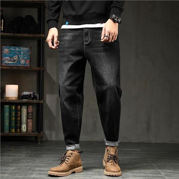 

2021 mens plus size harem jeans pants spring autumn elastic stretch loose denim hombre harajuku baggy men jean oversize 44 48248a, Blue