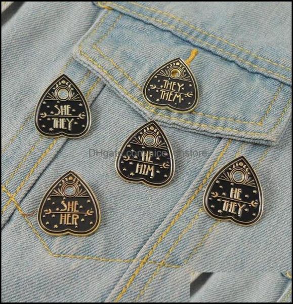 

pinsbrooches jewelry pronouns enamel pins custom she her he him they them brooches lapel badges punk black gift for friends dhq9b5118243, Gray