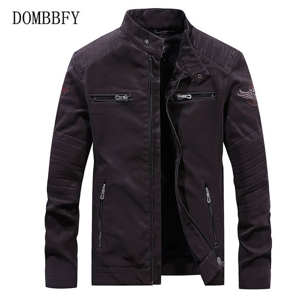 

men's jackets frosted leather jacket autumn winter fleece casual fashion stand collar moto men slim embroidery pu coats 230812, Black;brown