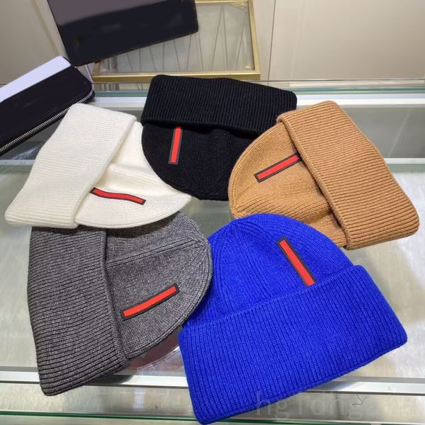 

good texture skull caps designer knitted beanie mens womens bonnet outdoor winter camp climb cappello fashion black white hat designer woman, Blue;gray