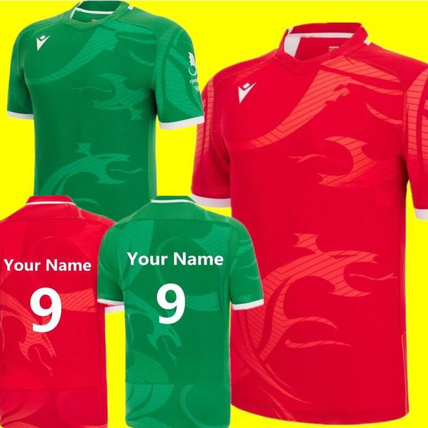 

2023 wales rugby jersey fans t-shirt welsh rugby shirt big size 4xl 5xl custom name and number, Black;gray