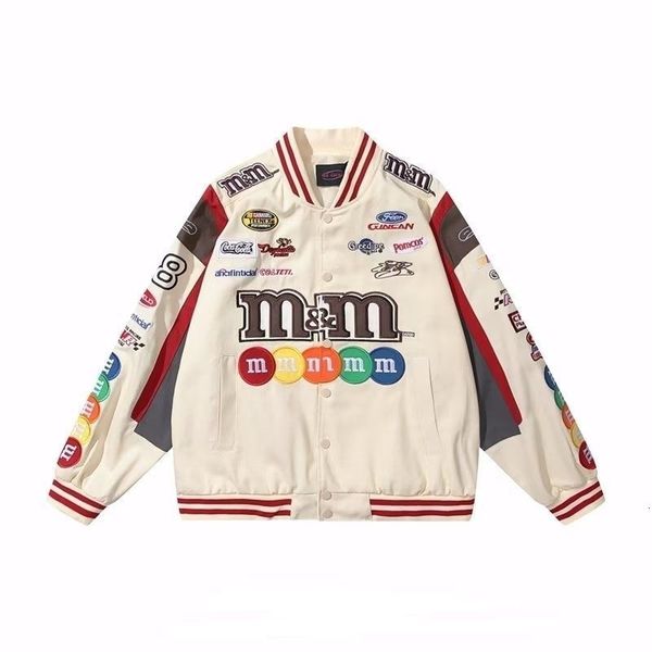 

men's jackets american high street embroidery baseball jacket y2k retro autumn and winter stitching design men's and women's, Black;brown