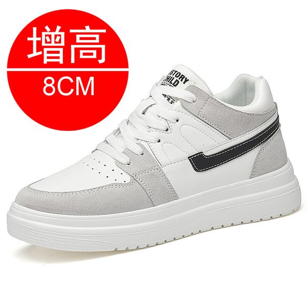 

height increasing shoes men sneakers elevator shoes men breathable sports casual board shoes men's hidden inner heightening shoes 8cm 2, Black;white