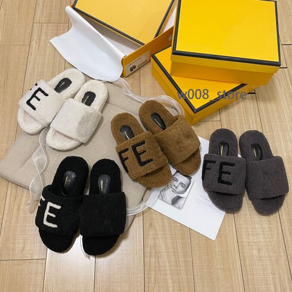 

france slide luxury designer women winter house furry sandal fluffy faux fur home slides flat fashion indoor floor shoes ladies brand slippe, Black