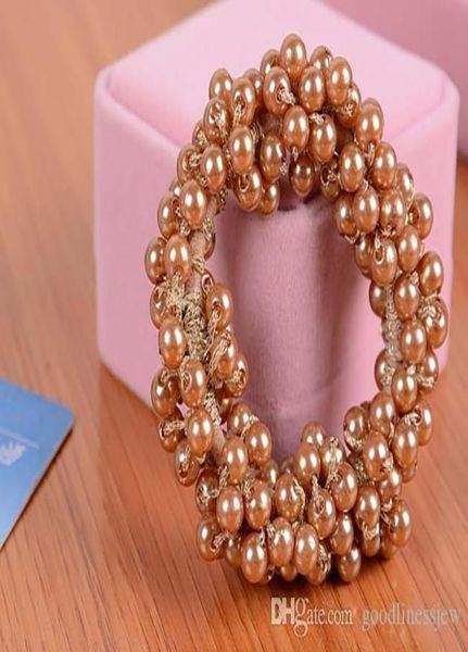 

headband hair accessories beautifully beads headbands ponytail girls scrunchies rubber rope headdress vintage elastic hair jewely9750735, Pink