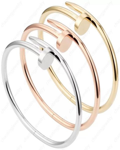 

nail bangle designer bracelets luxury jewelry for women bangle fashion accessories titanium steel alloy goldplated craft never fa5346662, Black