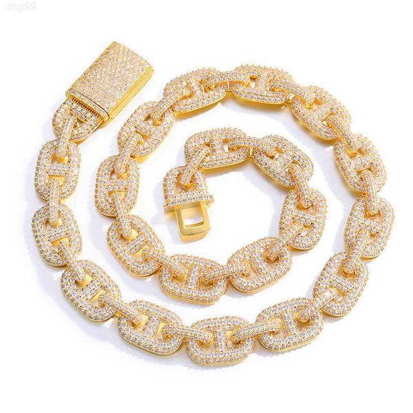 

hip hop 15mm gold plated cuban necklace iced coffee bean box buckle cuban link chain necklace, Silver