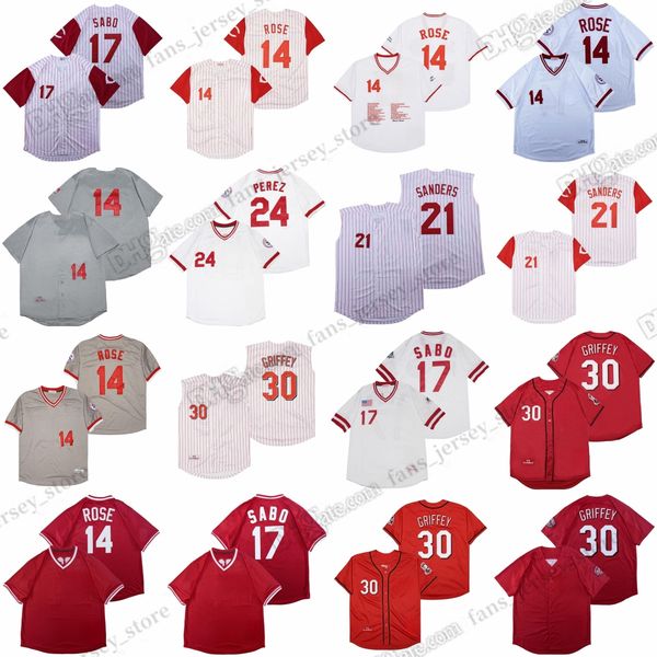 

1976 pete rose vintage mitchell and ness baseball jerseys dave concepcion chris sabo sanders perez ken griffey jr. stitched jersey, Blue;black