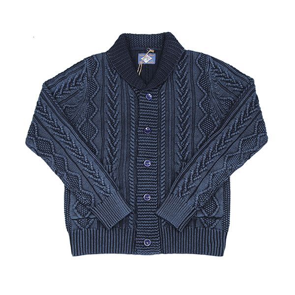 

men's sweaters bob dong shawl collar indigo cotton cardigan jacquard pattern sweater for men 230811, White;black
