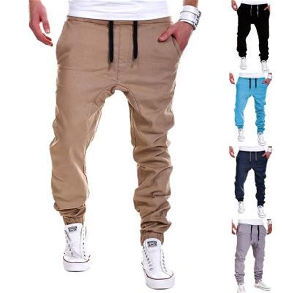 

brand men pants hip hop harem joggers pants male trousers mens joggers solid pants sweatpants299h, Black