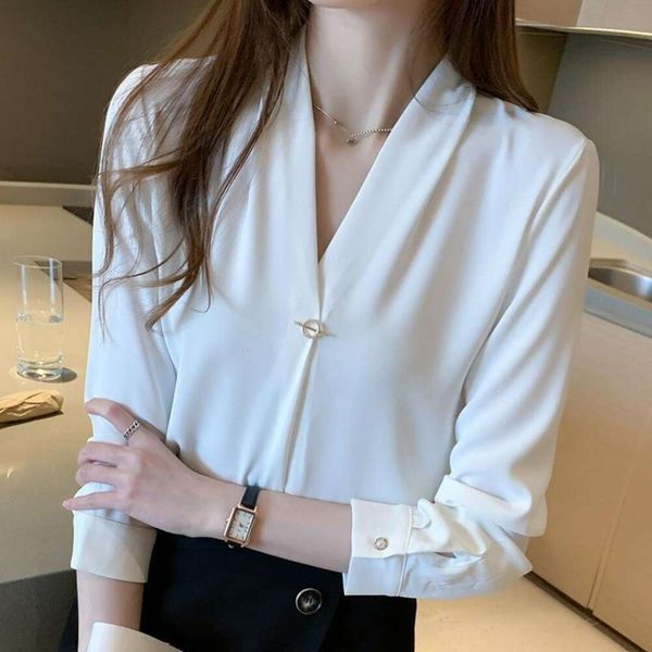 

autumn chiffon white blouse womens blouses sense small western early light mature rejuvenated hong kong