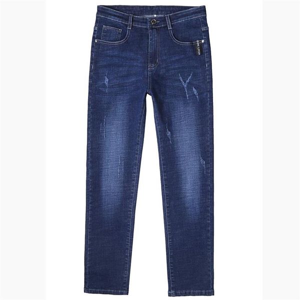 

men's jeans 2021 spring autumn cotton men denim trousers soft mens pants fashion jean male268p, Blue