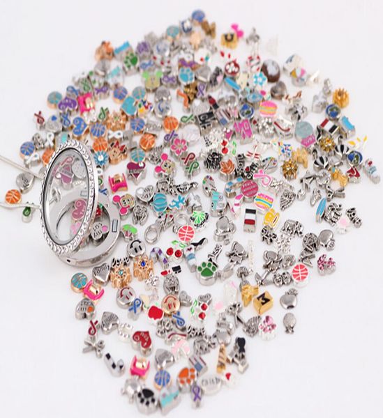 

whole 100pcslot mixed loose charm beads floating charms for magnetic glass living lockets fashion jewelrys7602225, Bronze;silver