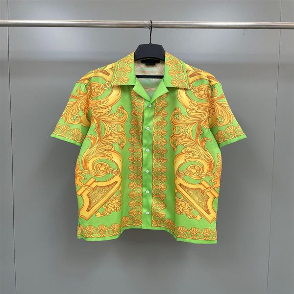 

summer new exquisite print designer shirts us size shirt highquality comfortable material casual single row lapel design mens luxu314p, White;black