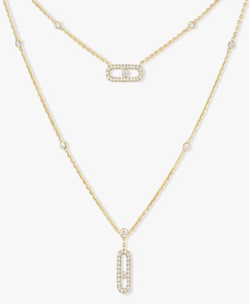 

chains european 925 sterling silver diamond necklace ball double layer fine jewelry for women2572050