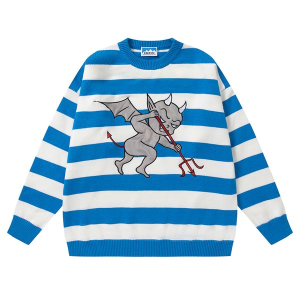 

autumn striped sweater men fashion winter round neck long sleeve loose casual pullovers sweaters