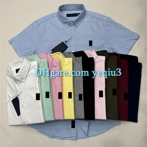 

mens casual shirts solid color small horse short sleeve embroidery colorful horse plus size men classic business t-shirt button la298x, White;black