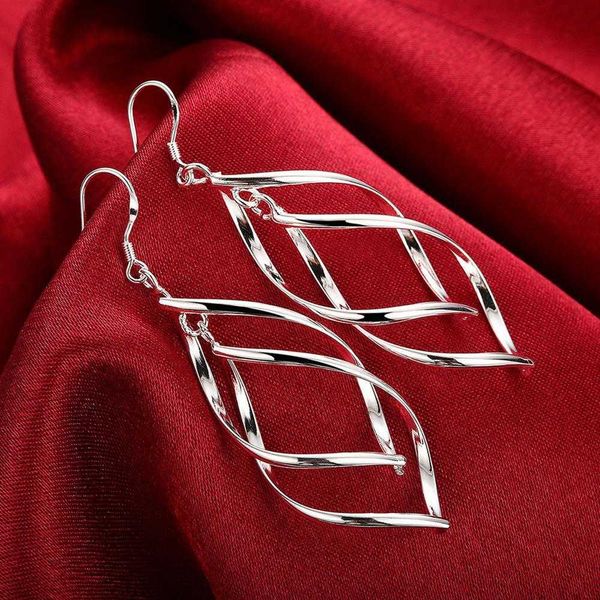 

fine 925 sterling silver earrings fashion jewelry elegant woman hanging drop long wedding christmas gifts