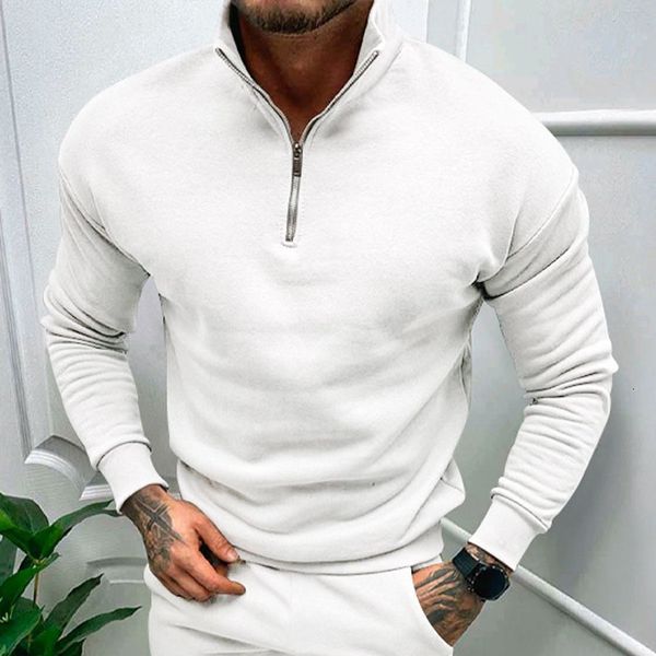 

men's hoodies sweatshirts arrival long sleeve solid casual 2023 fleece lapel zip sweatshirt fall winter wool clothes for men 230811, Black