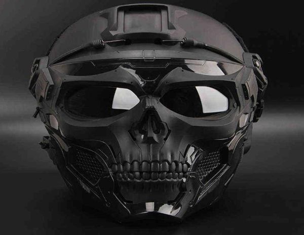 

2021 cs field tactical equipment adapter tactiacl paintball game helmet airsoft skull skeleton protective mask full face helmet w25091447