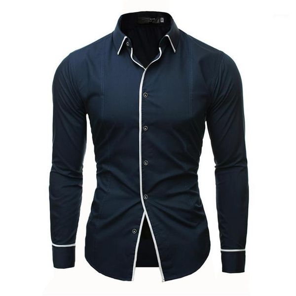 

men shirt 2018 brand male long sleeve shirts casual solid multi-button hit color slim fit dress shirts mens dress shirt xxxl1199h, White;black